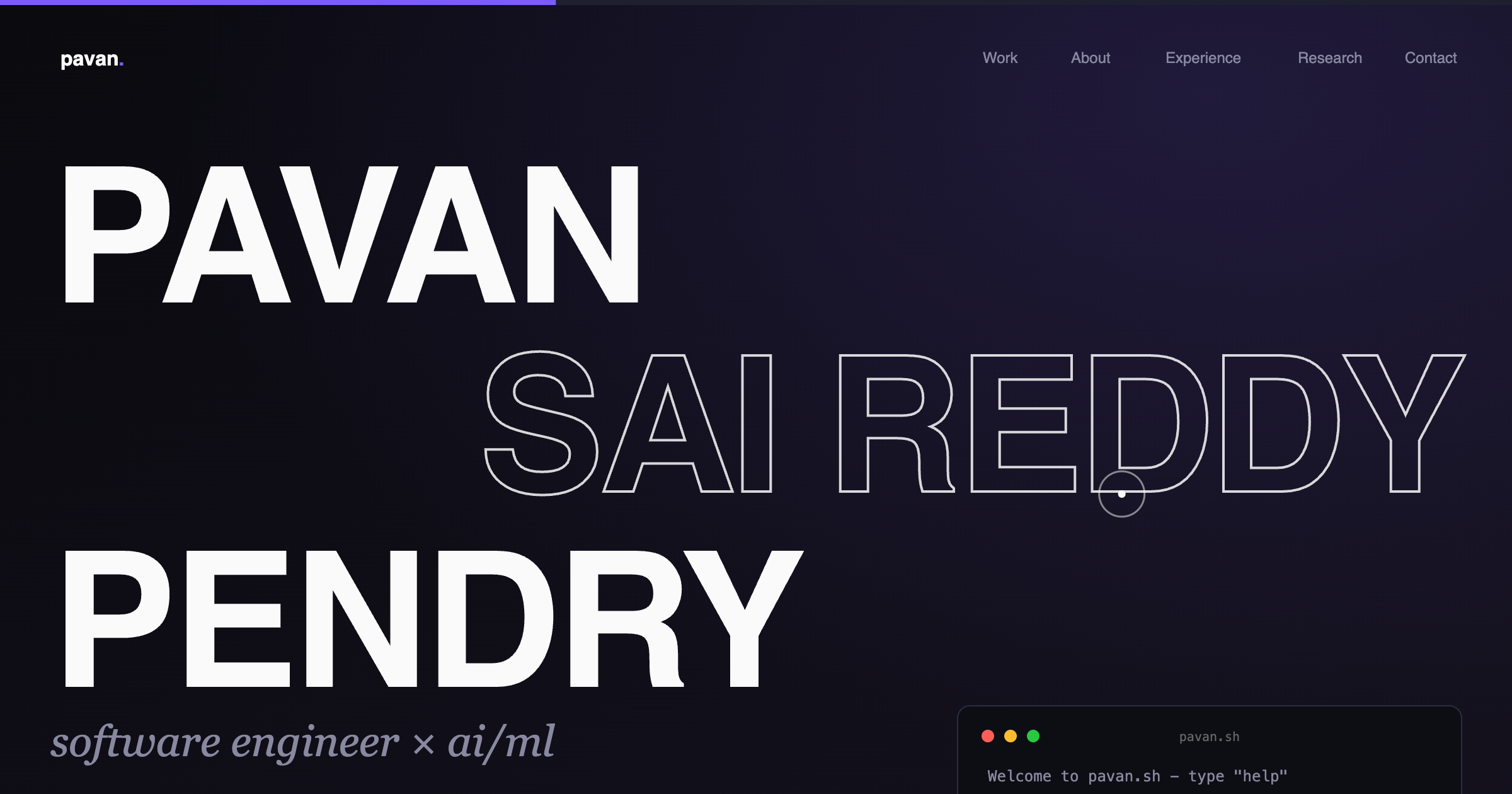 Pavan Sai Reddy Pendry | Software Engineer · Machine Learning